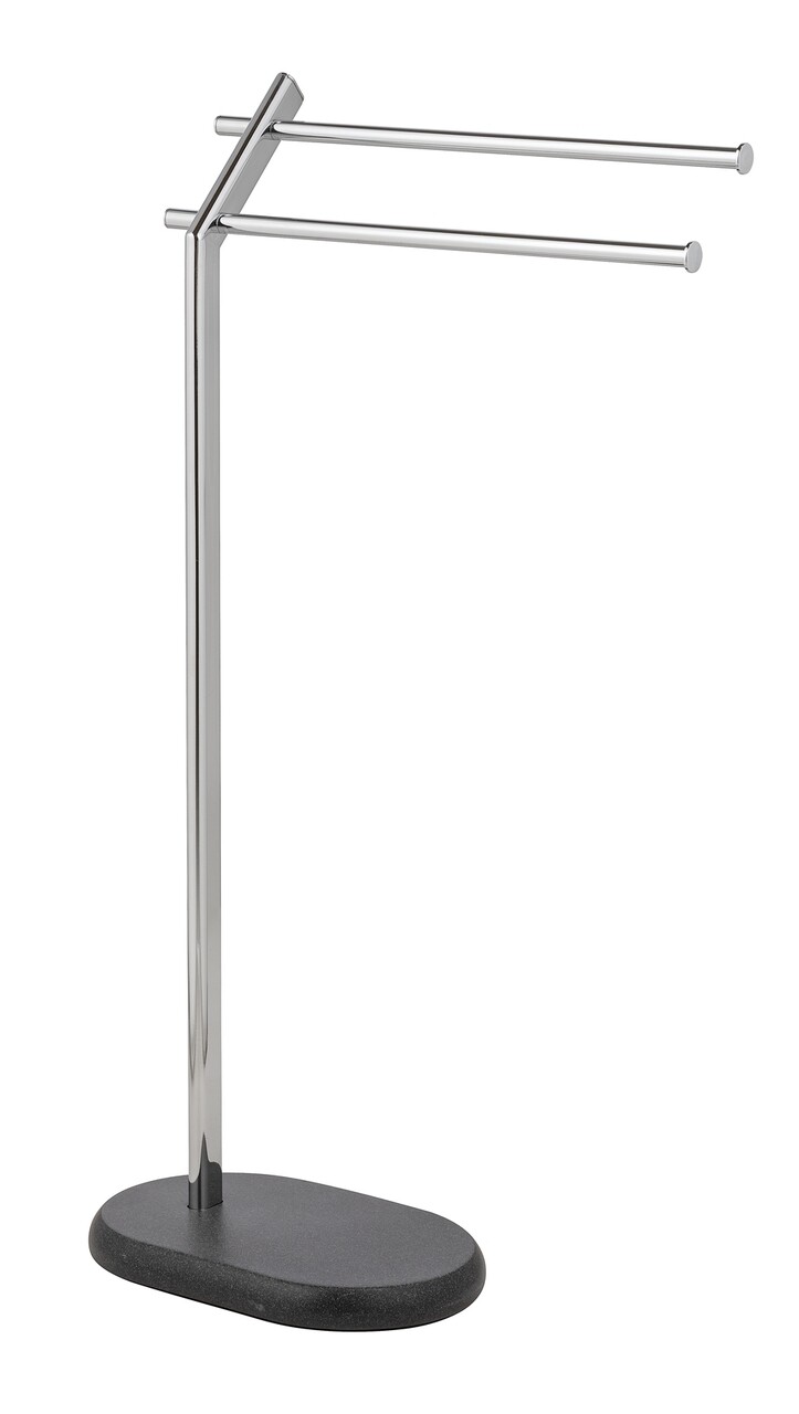Suport prosoape baie, Wenko, Puro, 44.5 x 79 x 20 cm, inox/polirasina, gri/antracit - imagine 6